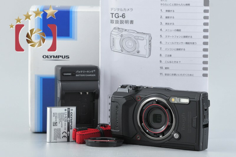 【中古】OLYMPUS オリンパス TOUGH TG-6 黒いこと コンパクトデジタルカメラ シャッター発生率少ない 元箱付き添い人