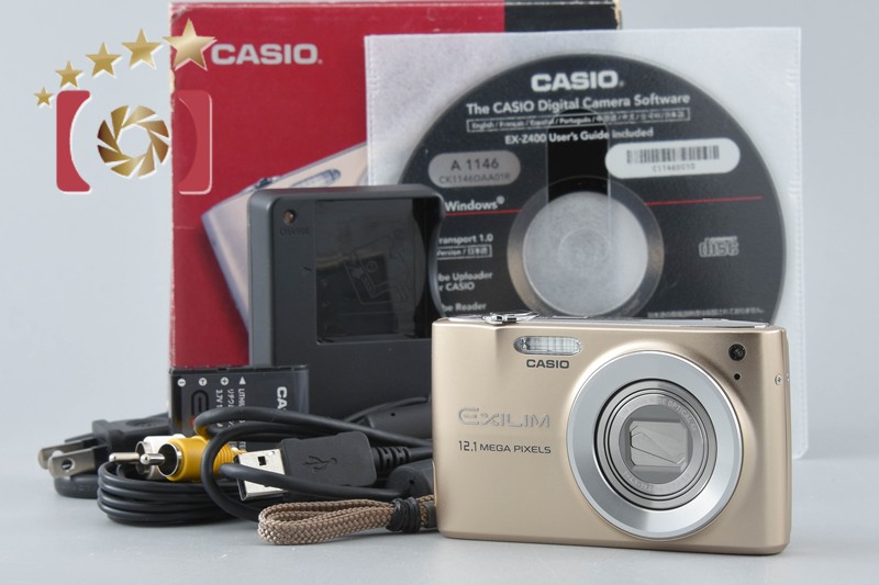 【中古】CASIO カシオ EXILIM EX-Z400 ゴールド コンパクトデジタルカメラ 元箱付き添い人