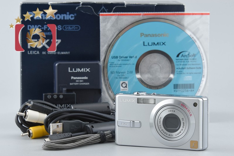【中古】Panasonic パナソニック LUMIX DMC-FX7 シルキーシルバー コンパクトデジタルカメラ 元箱付き添い人
