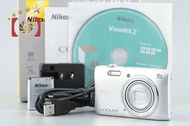 【中古】Nikon ニコン COOLPIX S3600 結晶しろがね色 コンパクトデジタルカメラ 元箱付き添い人