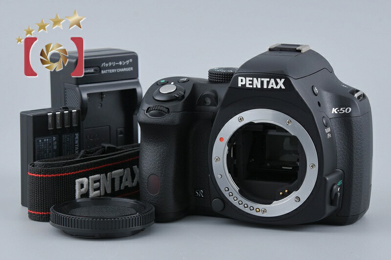 【中古】PENTAX ペンタックス K-50 黒いこと デジタル一眼二眼レフ写真機 シャッター発生率少ない