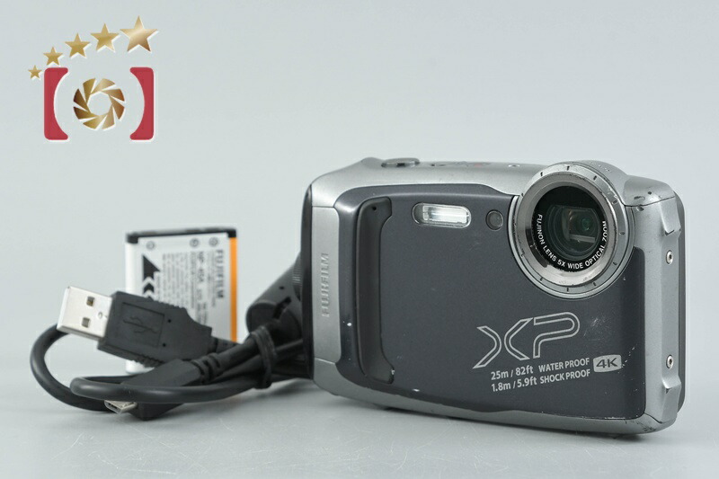 【中古】FUJIFILM 富士フイルム FINEPIX XP140 暗然たるしろがね色 コンパクトデジタルカメラ