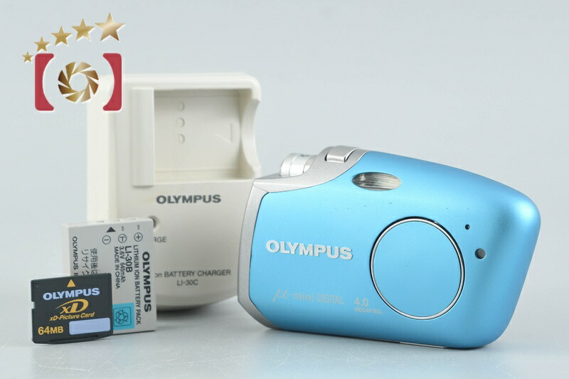 【中古】OLYMPUS オリンパス μ-mini DIGITAL 結晶青碧 コンパクトデジタルカメラ
