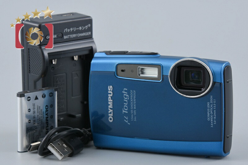 【中古】OLYMPUS オリンパス μ TOUGH-3000 青碧 コンパクトデジタルカメラ
