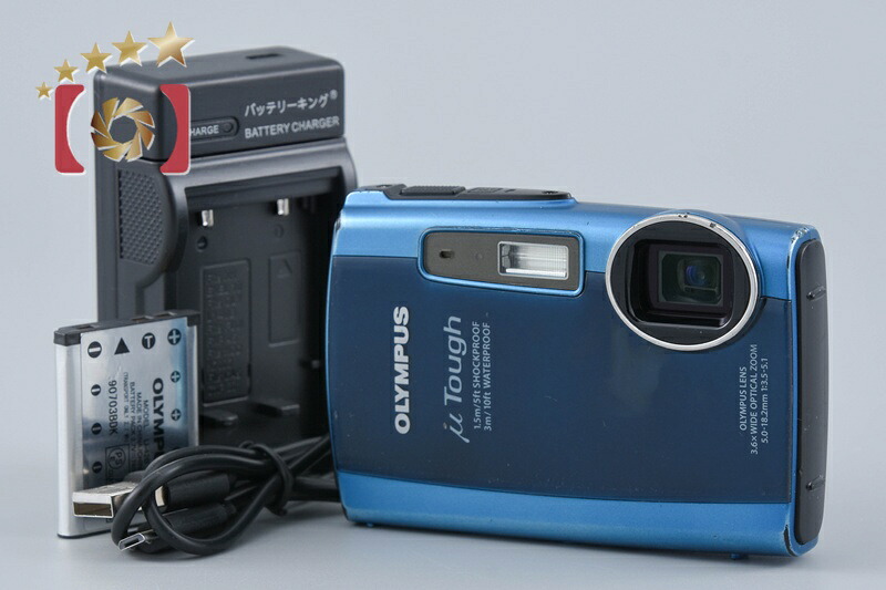 【中古】OLYMPUS オリンパス μ TOUGH-3000 青碧 コンパクトデジタルカメラ