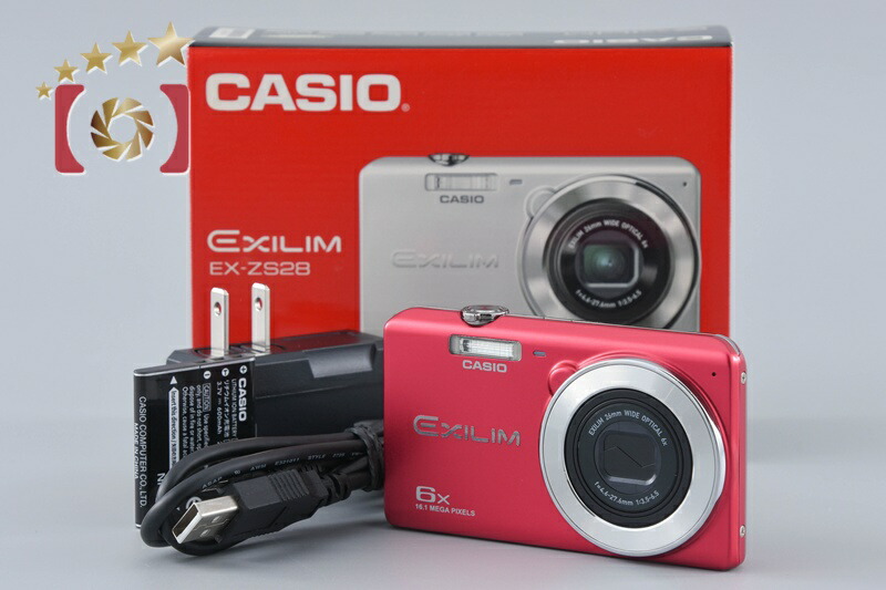 【中古】CASIO カシオ EXILIM EX-ZS28 赤いこと コンパクトデジタルカメラ 元箱付き添い人
