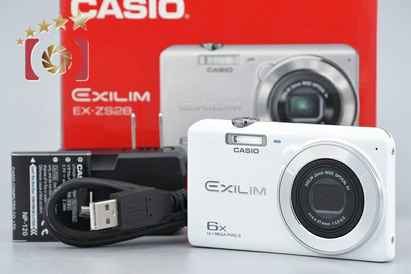 【中古】CASIO カシオ EXILIM EX-ZS28 白いこと コンパクトデジタルカメラ 元箱付き添い人