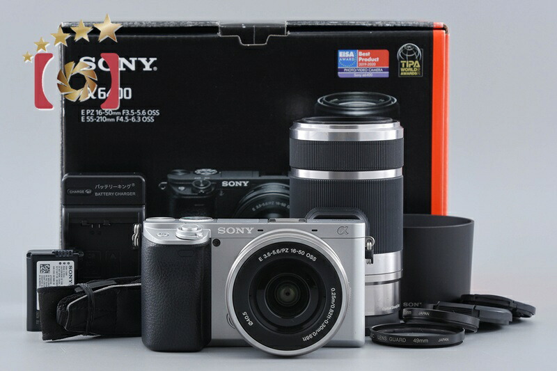 【中古】SONY ソニー α6400 ILCE-6400 しろがね色 ダブルズームレンズキット 元箱付き添い人