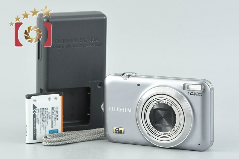 【中古】FUJIFILM 富士フイルム FINEPIX JX180 しろがね色 コンパクトデジタルカメラ