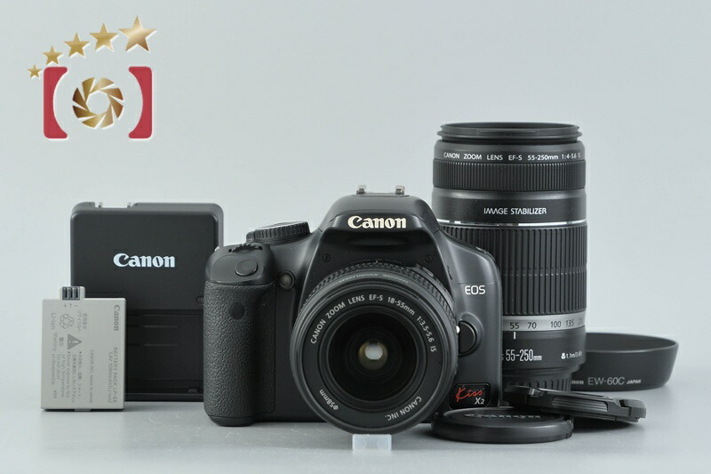 【中古】Canon キヤノン EOS Kiss X2 ダブルズームキット シャッター発生率少ない