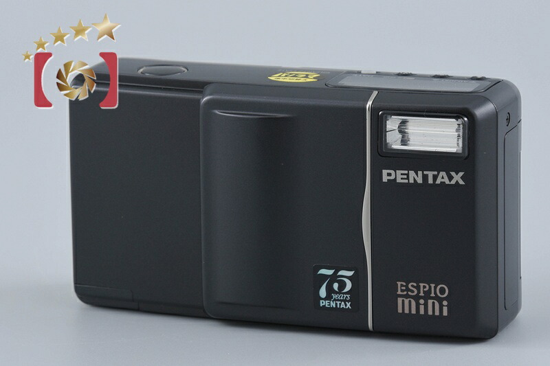 【中古】PENTAX ペンタックス ESPIO mini 75周年不死化青写真 黒いこと コンパクトフィルムカメラ