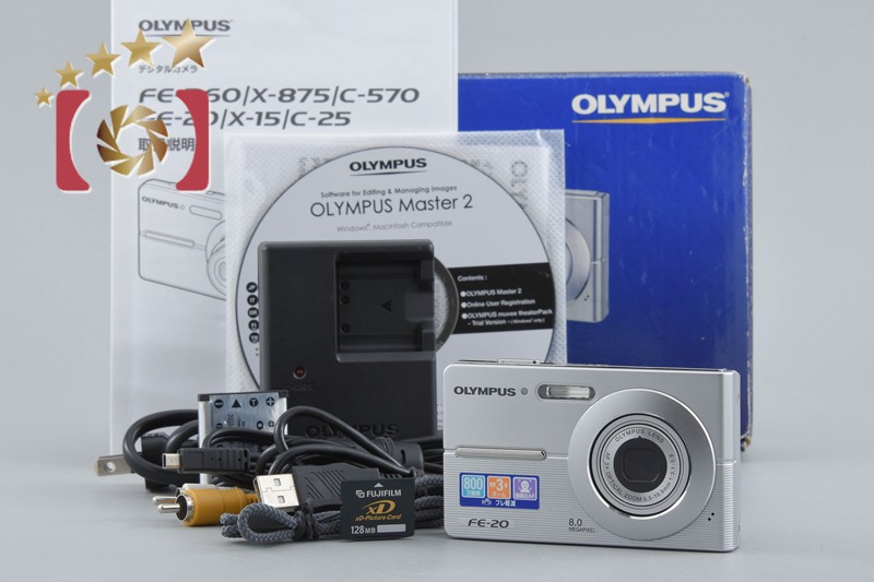 【中古】OLYMPUS オリンパス Camedia FE-20 シルバー コンパクトデジタルカメラ 元箱付き|ファイブスターカメラ