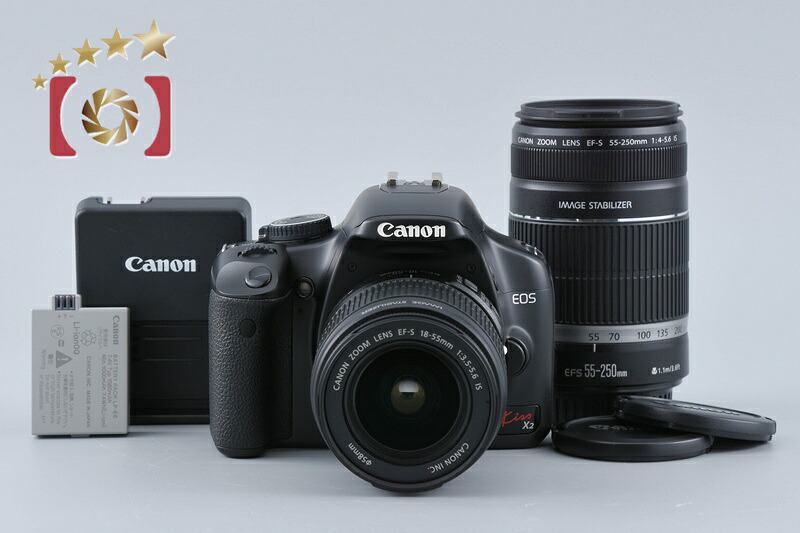 【中古】Canon キヤノン EOS Kiss X2 ダブルズームキット シャッター回数僅少｜ファイブスターカメラ