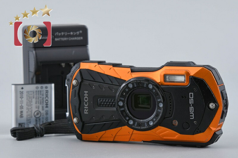 【中古】RICOH リコー PENTAX ペンタックス WG-50 オレンジ 防水デジタルカメラ｜ファイブスターカメラ