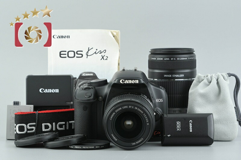 【中古】Canon キヤノン EOS Kiss X2 ダブルズームキット|ファイブスターカメラ