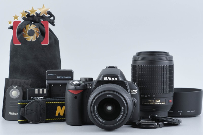 【中古】Nikon ニコン D60 ダブルズームキット シャッター回数僅少|ファイブスターカメラ