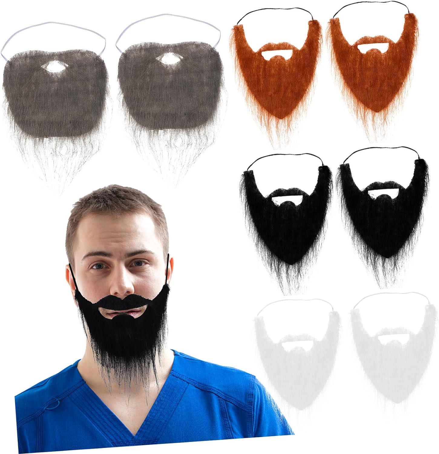 楽天市場】8個 あごひげスーツ 老人の口ひげの衣装 リアルな偽の口ひげ