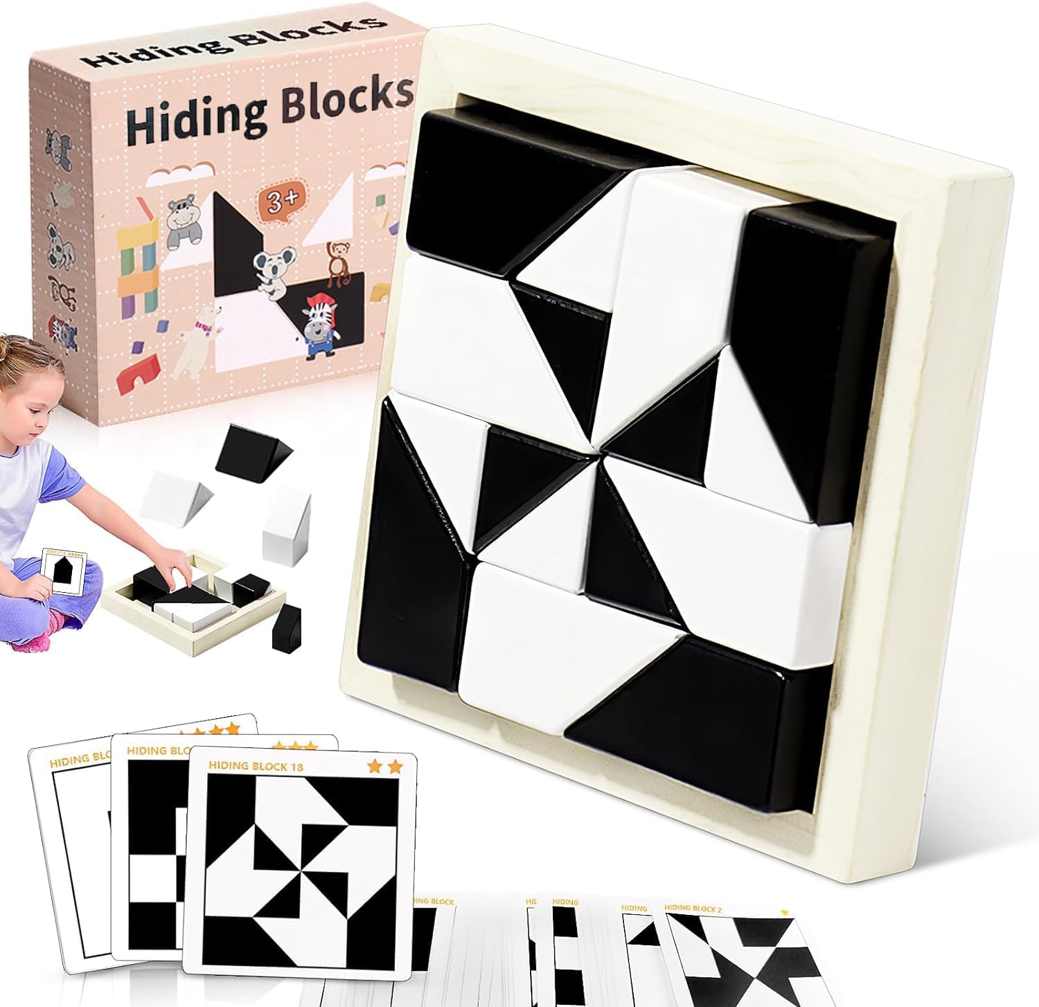 楽天市場】おもちゃ 知育玩具 脳トレ 積み木を隠す 観察力 思考力