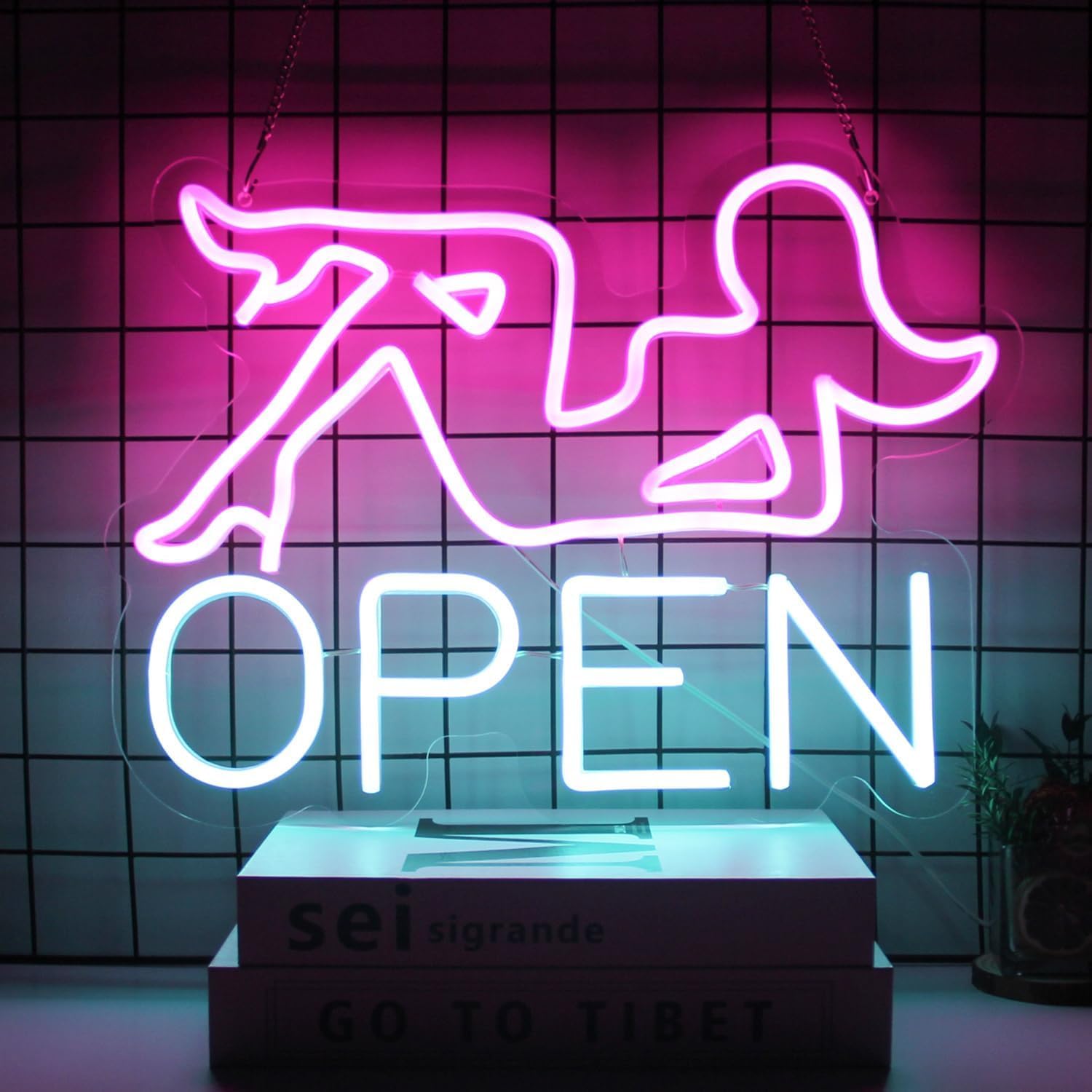 楽天市場】オープンネオン看板 バーLED看板 ピンクレディースネオン