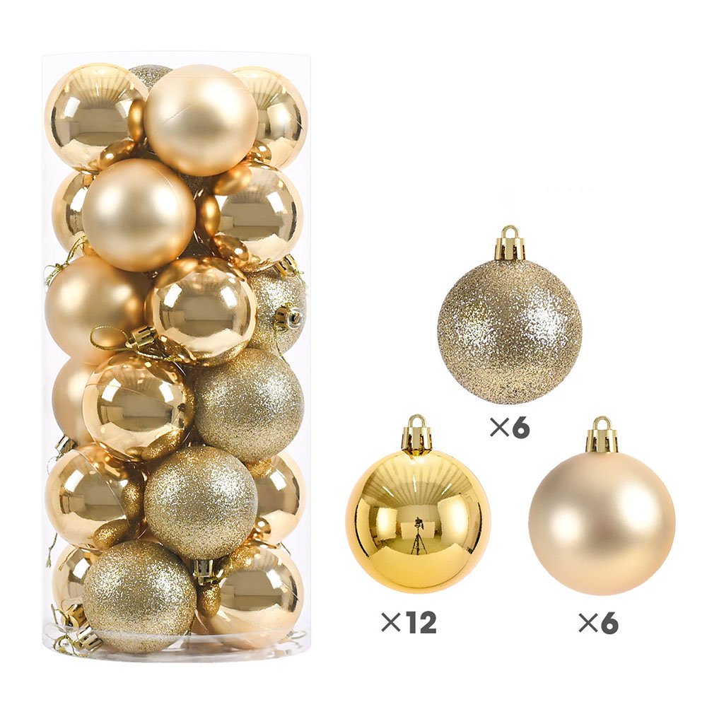 【ポイント10倍！】 ゴールド 24個入り クリスマス オーナメント クリスマス ボール 北欧風 大きめ 豪華 6cm 24個入りセット クリスマス 飾り クリスマス ツリー 飾り 飾り付け クリスマス 装飾 クリスマス ボール オーナメント おしゃれ ゴージャス