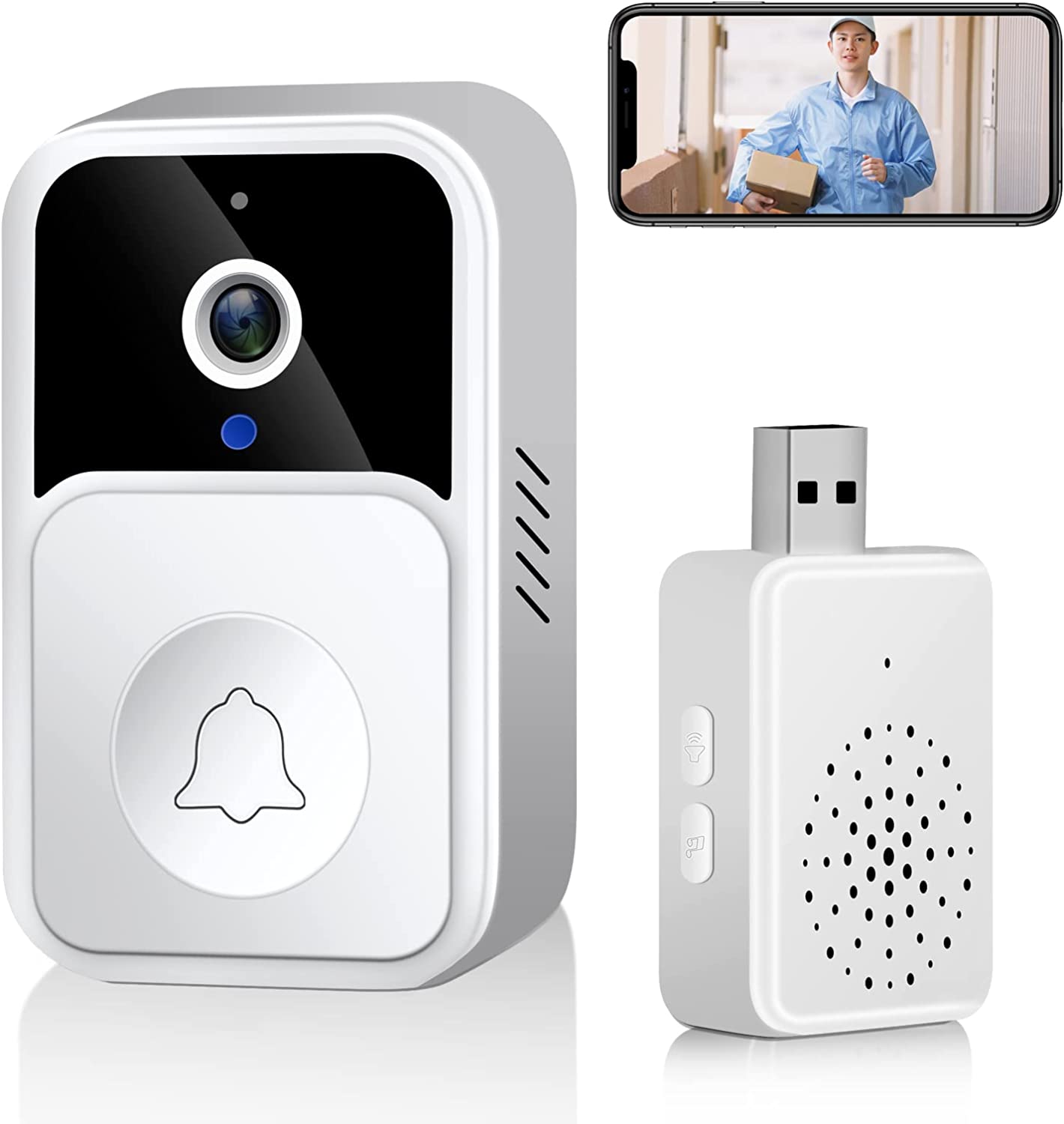 楽天市場】スマートドアベル ビデオドアベル WIFI ビデオ