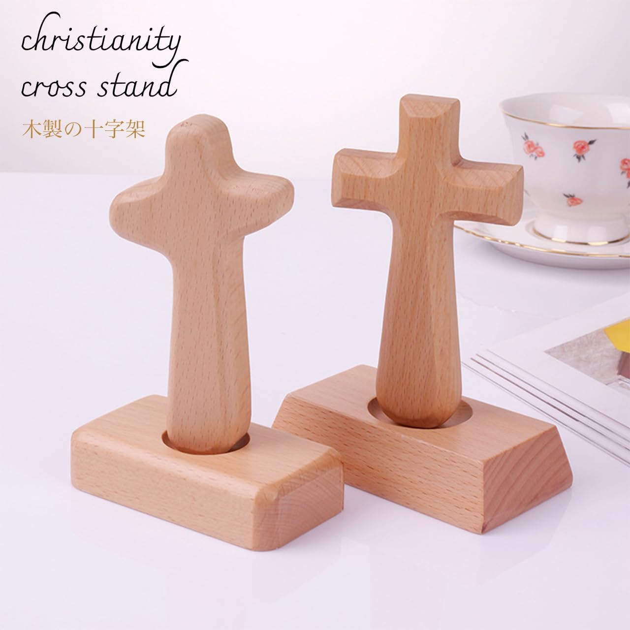 2体セット木製の女性像？オブジェ キリスト教系の雰囲気 お祈り 2体