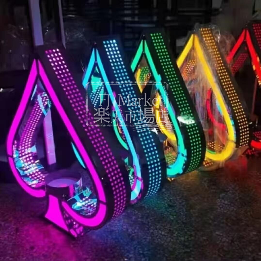 三鞭酒見せびらかす台 LED お酒見せびらかす 見せびらかす点火装置 発しる 室内装飾 七光 壜 カコイイ 佇まい 進行係り 店 飾りつけ 目あたらしい スペード