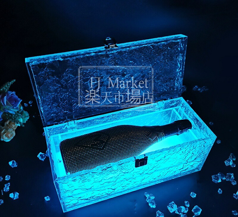 LEDディスプレイ シャンパン・ワインケース 1個パック 変色リモコン付き 多色切り替え 3-5時間タイマー 電気音機能対応 商用ホームバー・パーティー・ナイトクラブ・KTV・フェスティバル用 ビール キャンドル スティック ワイングラスボックス 雰囲気照明小道具|FJ Market店