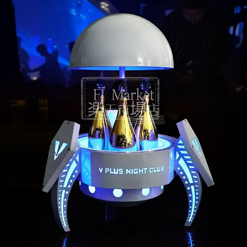 LED発光 シャンパン スタンド 宇宙船型 酒ケース バー クラブ KTV 洋酒 ディスプレイ 演出 インテリア おしゃれ サイバー｜FJ Market店