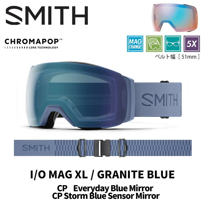 楽天市場】SMITH スミス ゴーグル I/O MAG XL / GRANITE BLUE / CP
