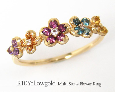 楽天市場】マルチストーン パヴェ リング K10 10k K18 18k イエロー