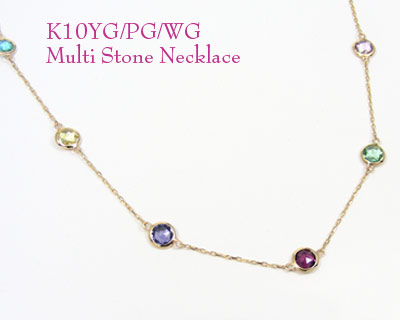 サファイアネックレス マルチカラー S13.88ct K18WG 40cm サファイアネックレス マルチカラー S13.88ct K18WG 40cm