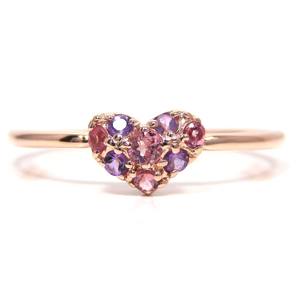 K10PG サファイア・アメジスト・トルマリン リング 8号 楽天市場】指輪 /アメジスト＆ピンクトルマリン＆ダイヤモンド