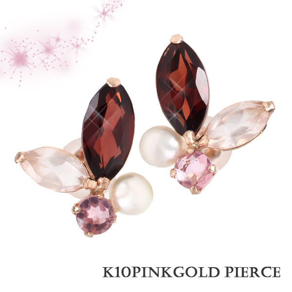 楽天市場】アメジスト ピンクトルマリン フラワー リング K10YG/PG/WG