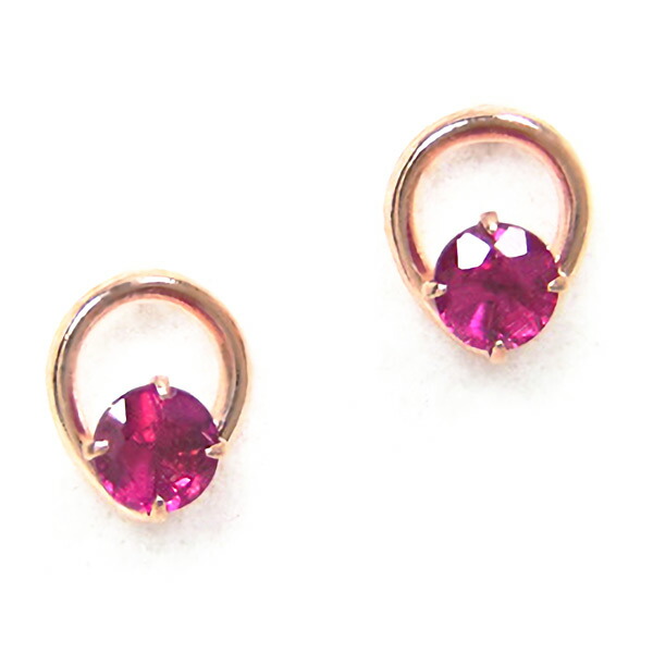 楽天市場】ルビー ピアス 18k K18YG 18金 イエロー ゴールド 一石 一粒