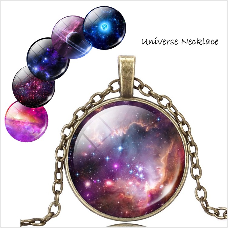 楽天市場 ネックレス ユニバーサルデザインのシルバーネックレスペンダント プレゼント 宇宙 レジン 星 ギャラクシー 宇宙柄 母の日 ストール専門 Fjg