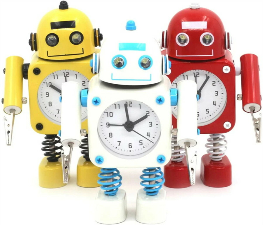 楽天市場】短納期 無料ラッピング 非カチカチ ロボット 目覚まし