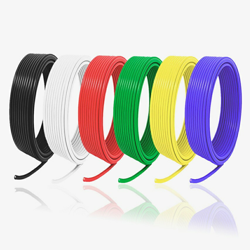 【定尺】 電話線 VSF 1.25sq 100m 黒 白 赤 緑 黄 青 300V 国内製造会社品 単心ビニルコード 有線テレビ