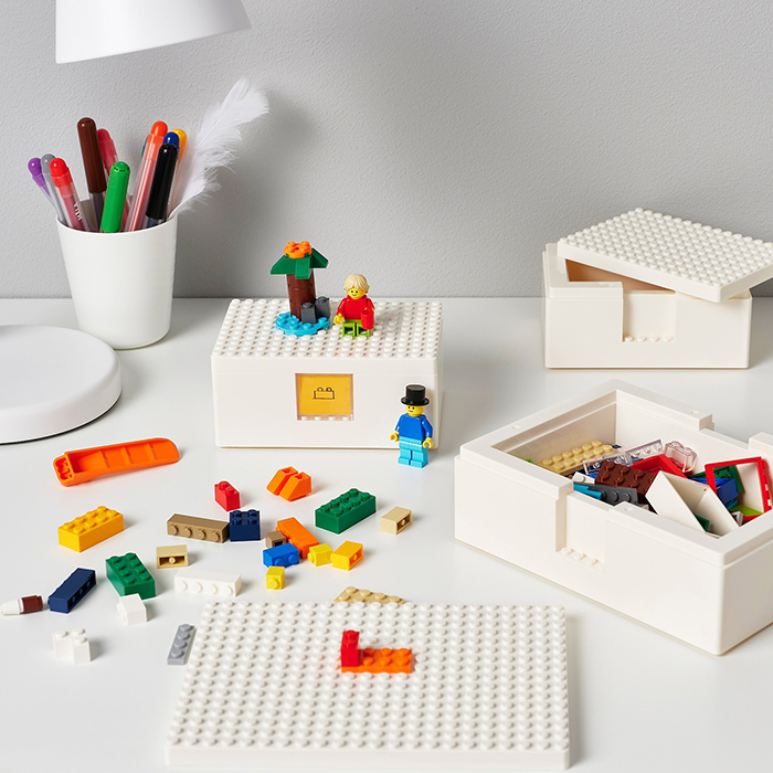 楽天市場 レゴ Lego イケア Ikea コラボ商品 Bygglek ビッグレク ブロック ホワイト 白 収納ボックス Ikea イケア おもちゃ 新作 知育 ギフト プレゼント 収納 男の子 女の子 インテリア 大人 子供 子ども レゴは別売り ふた付き 3点セット 収納ケース 知育 玩具