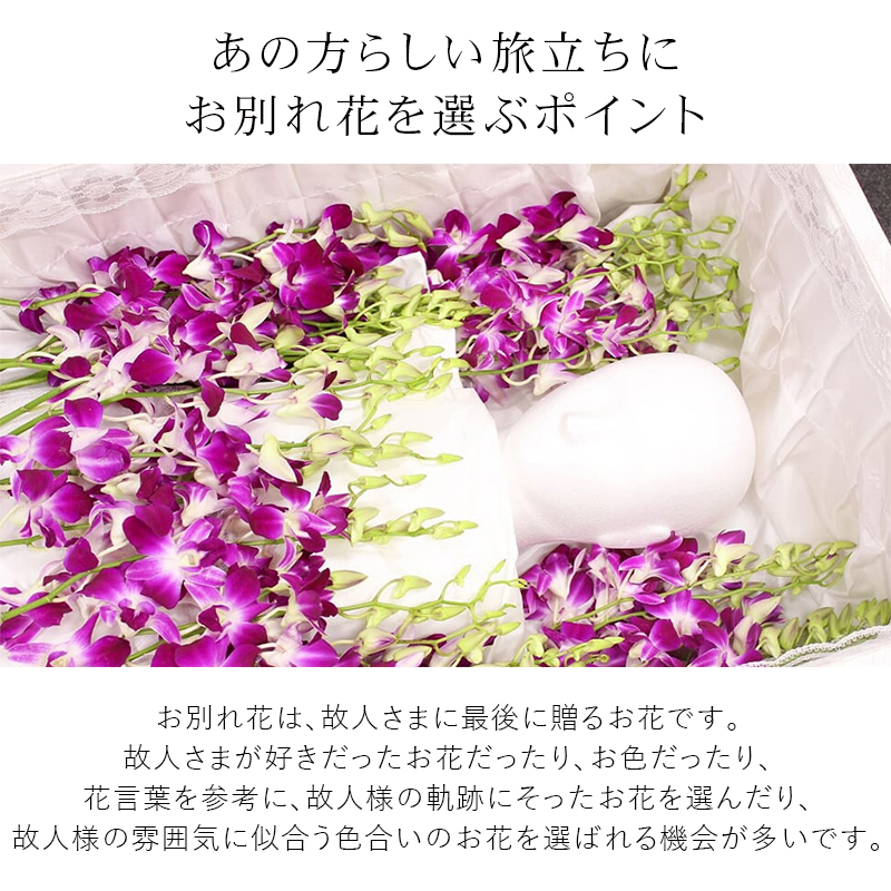 お別れ花 玉 響 お花 棺桶 火葬式 デンファレver 棺に入れる花 たまゆら 直葬 もぎ盆 もぎ花 ご自分でお花を用意される方に