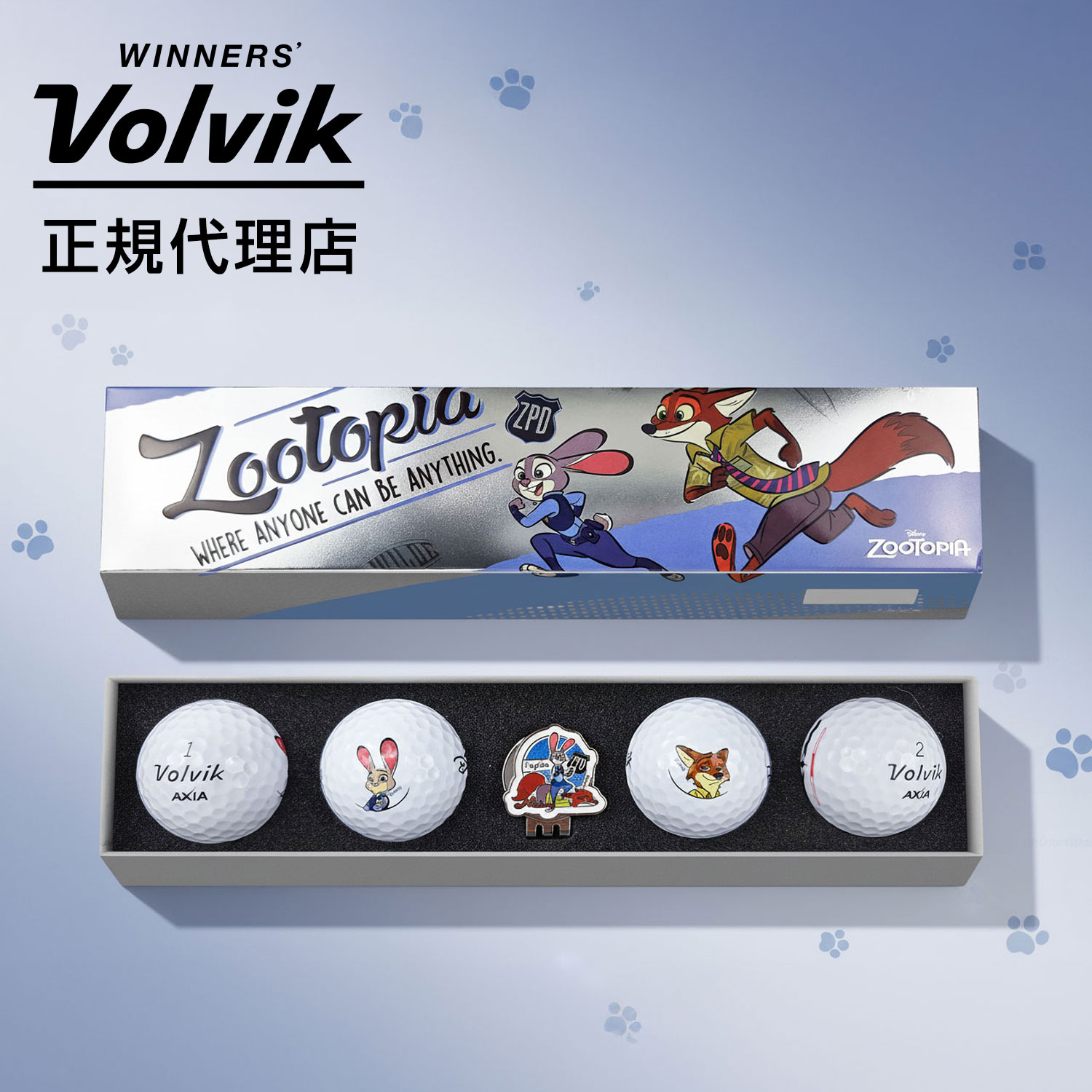 【正規代理店】ディズニーのコラボゴルフボール4個とマーカーのセット Volvik ZOOTOPIA 4BALL PACK AXIA画像
