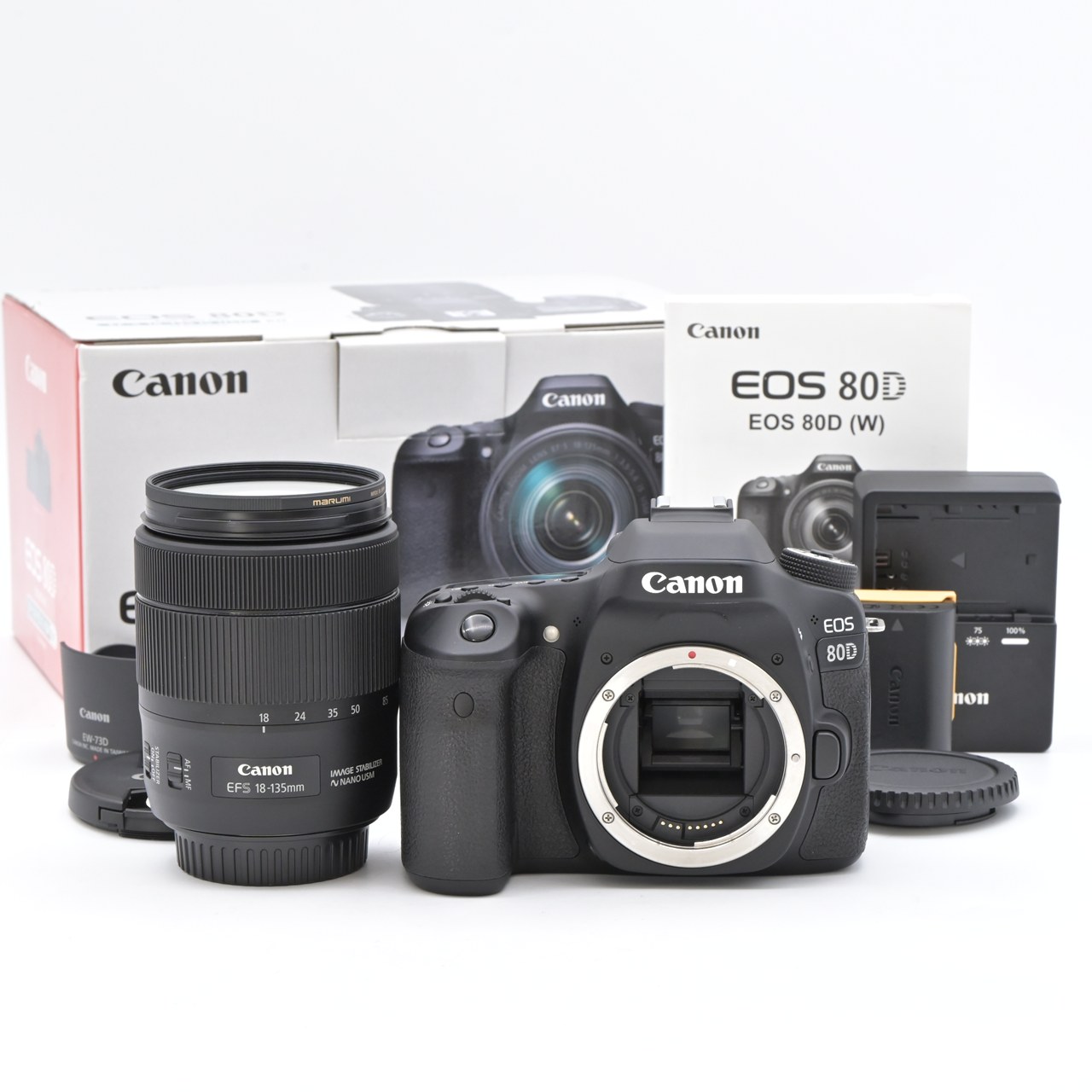 Canon キヤノン EOS 80D レンズキット EF-S18-135mm F3.5-5.6 IS USM デジタル一眼レフカメラ【中古】