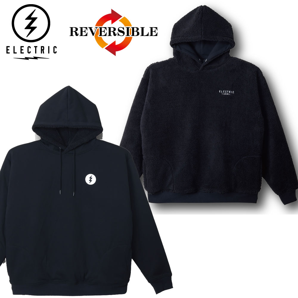 【ELECTRIC /エレクトリック】リバーシブル プルオーバーパーカー フーディー/ICON LOGO REVERSIBLE HOOD E25FU20｜ボアフリース 撥水 スウェット 防寒 ストリート アウトドア メンズ レディース