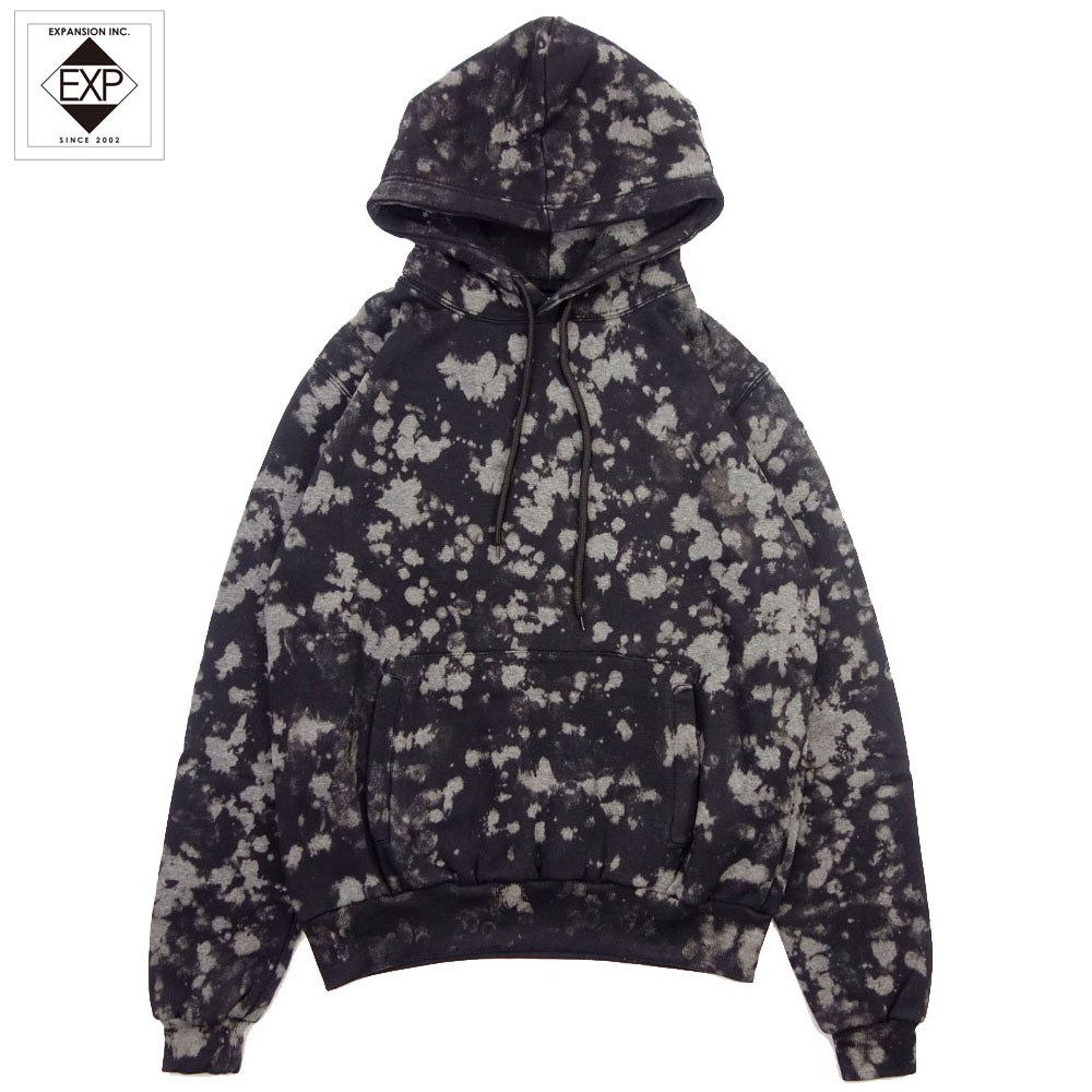 【EXPANSION NY/エクスパンション ニューヨーク】プルオーバーパーカー ブリーチ加工 /SPLATTER HOODIE EXP 81SS｜アシッド加工 タイダイ ストリート スケーター ニューヨーク ブランド インポート｜FLAGSHIP