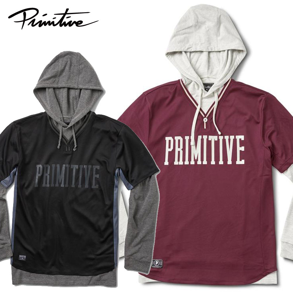 【Primitive/プリミティブ】プルオーバーパーカー レイヤード/TWO-FER BASEBALL HOOD｜FLAGSHIP 9,235円