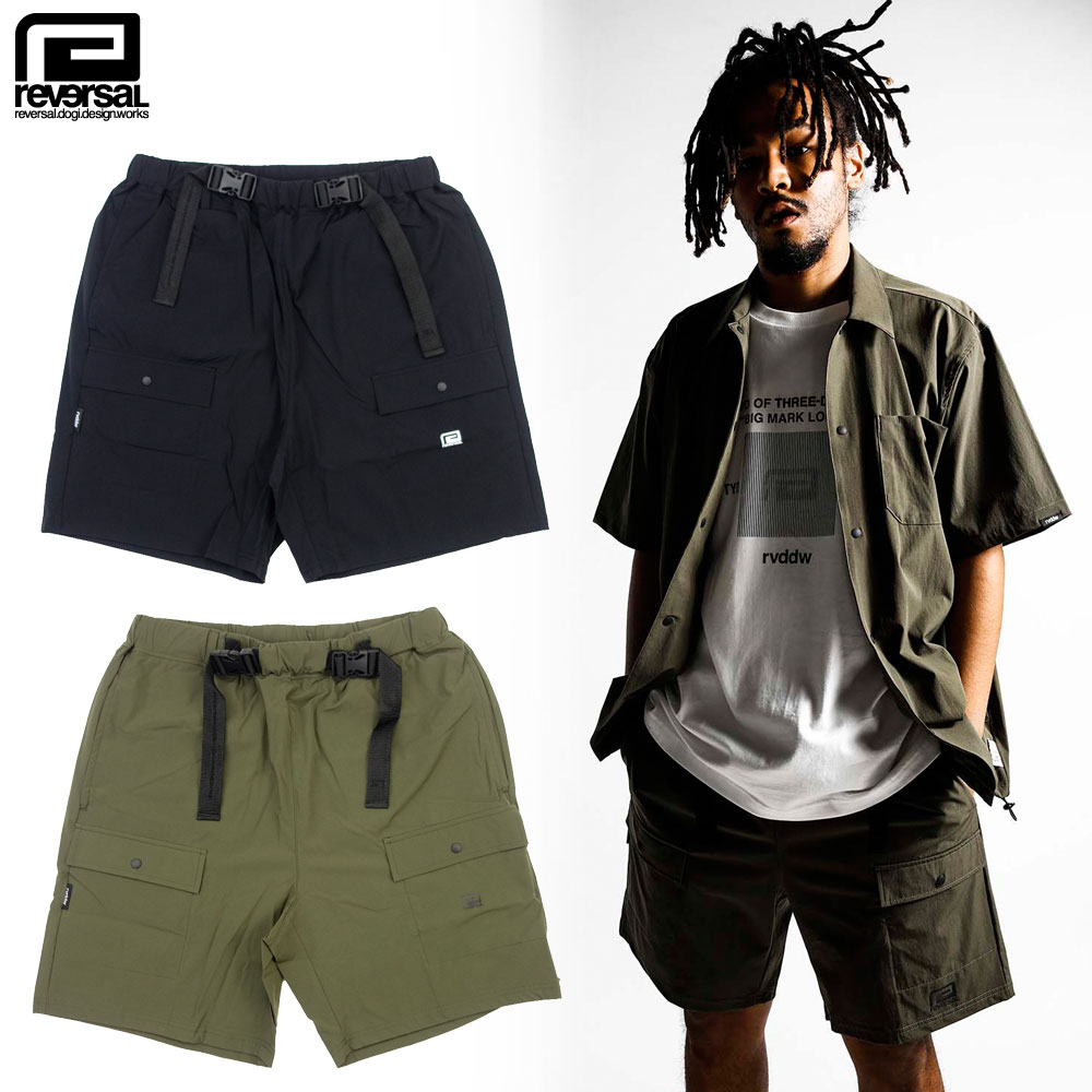 【reversal/リバーエテ公】二分の一ズボン下 カーゴショーツ 素っ気ない/BLACK BELT 4WAY DRY CARGO SHORTS rv22ss502｜表どおり スケーター メンズ レディース 流行り物