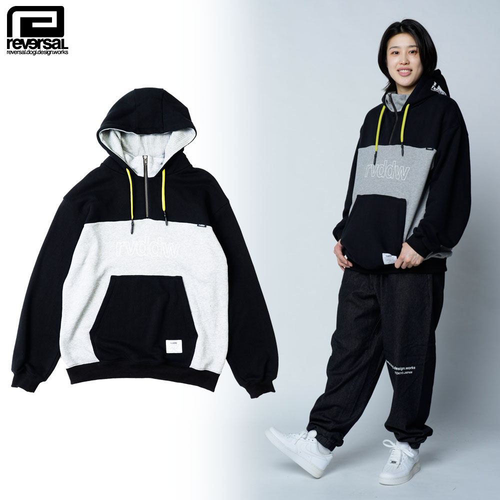 【reversal/リバーサル】ハーフジップ パーカー/HEAVY PILE SWEAT ANORAK HOODIE rv25aw305｜パイルスウェット フーディー ストリート スケーター 厚手
