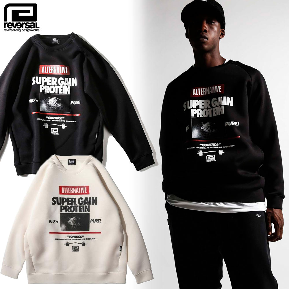 【reversal/リバーサル】クルーネック スウェット/SUPER GAIN PROTEIN DRY TECH CREW NECK rv22aw203|スウェット トレーナー ストリート スケーター メンズファッション