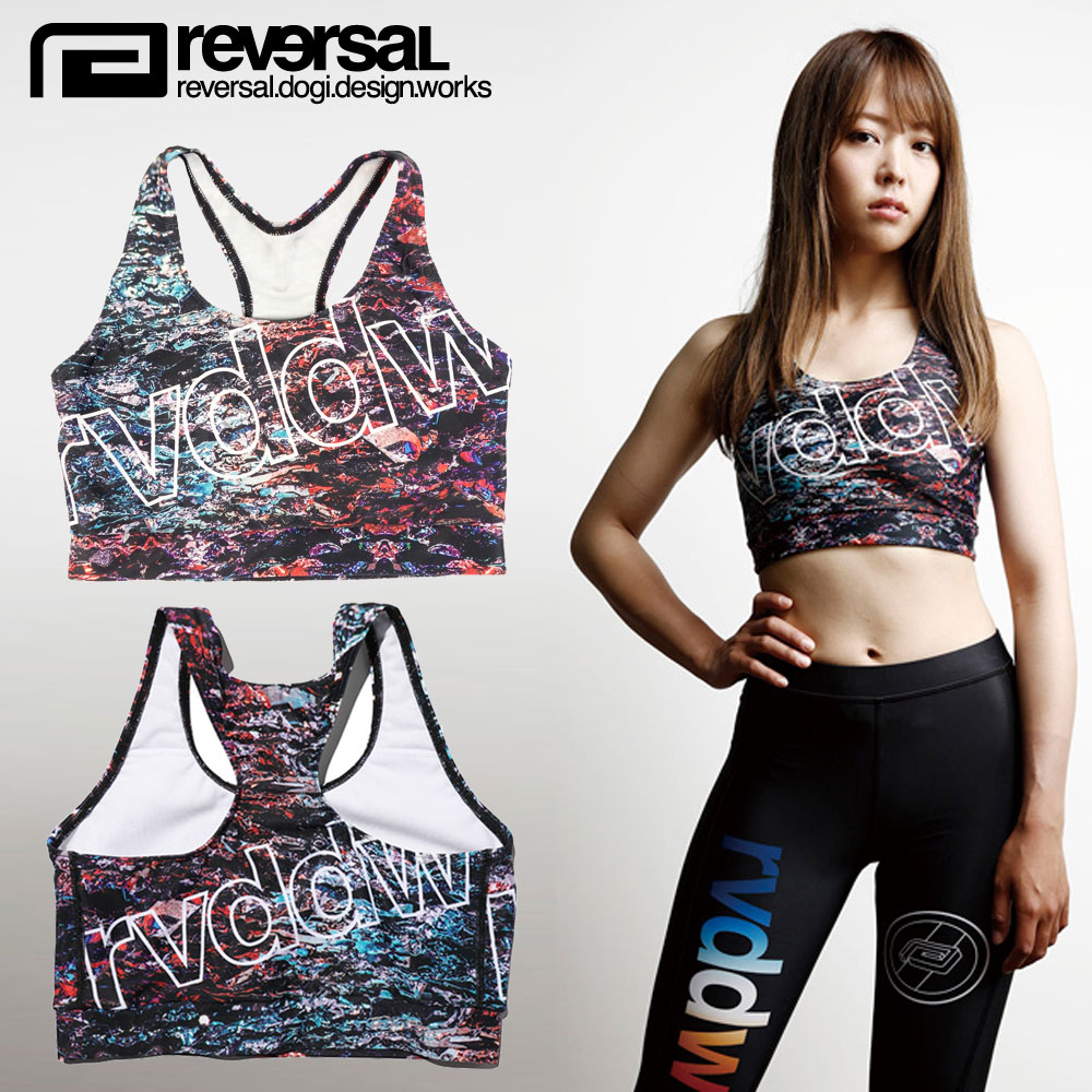 【reversal/リバーサル】 レディース アクティブブラ スポーツブラ スポブラ/BLACK GLITTER ACTIVE BRA