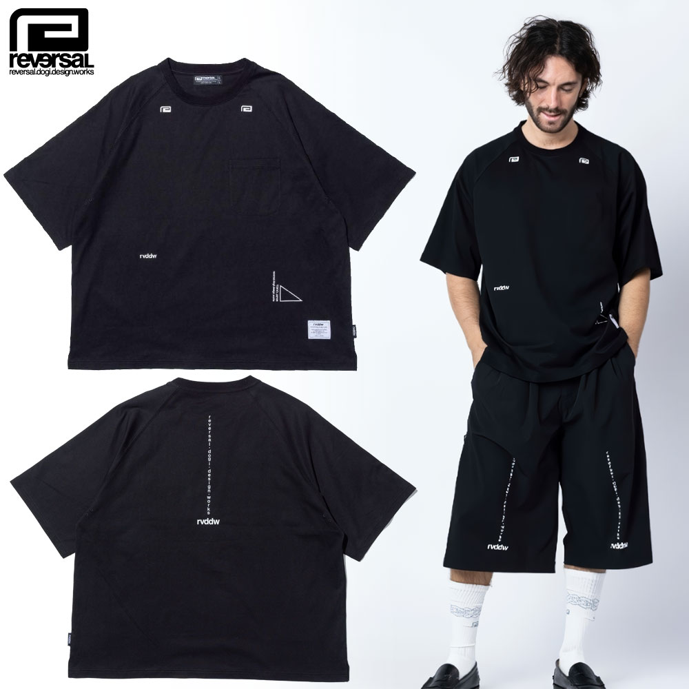 【reversal/リバーサル】 Tシャツ ワイドシルエット ラグラン コットン/WIDE RAGLAN COTTON TEE rv26ss053｜ビッグシルエット ポケット付 ストリート スケーター スポーティ メンズ ファッション